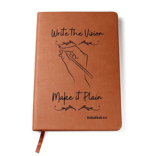"Write the Vision" Vegan Leather Journal - Beautiful Notebook
