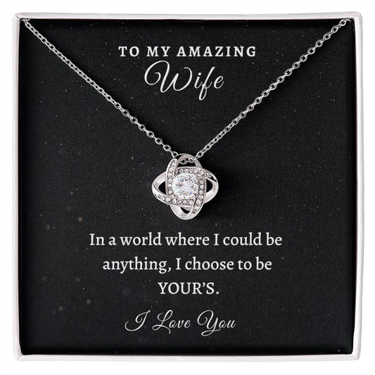 "To My Amazing Wife" Love Knot Necklace